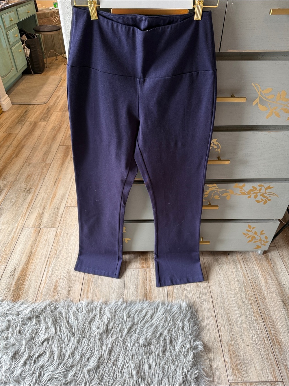 High-Rise Navy Performance Capri Leggings